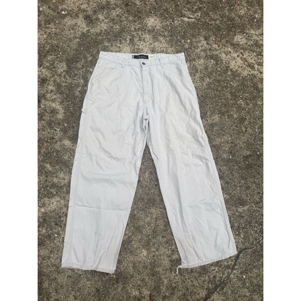 Vintage Levis Silvertab Pants Chino Khakis Baggy Wide Leg Mens 36x30 Tan Skater